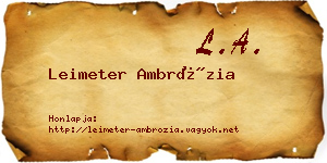 Leimeter Ambrózia névjegykártya